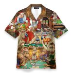 Santa Summer Vacation Funny Button'S Up Shirts Hawaiian Shirt