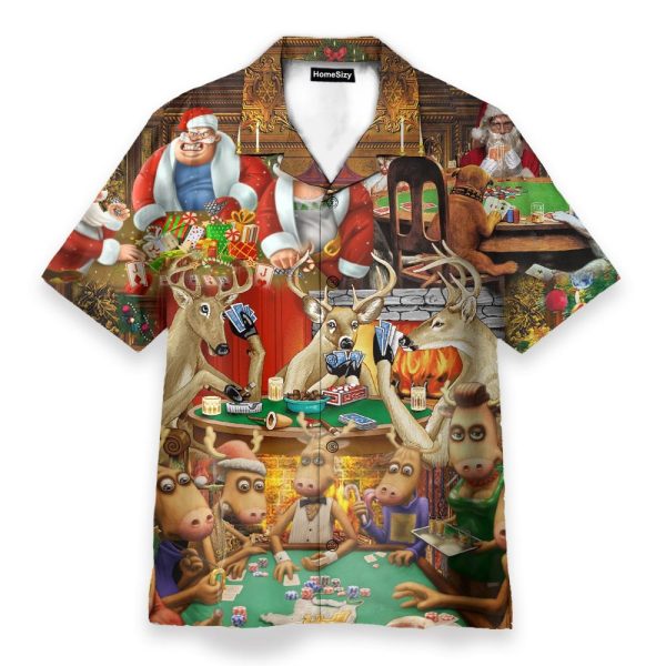 Santa Summer Vacation Funny Button'S Up Shirts Hawaiian Shirt