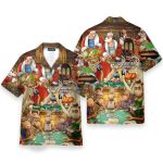 Santa Summer Vacation Funny Button'S Up Shirts Hawaiian Shirt