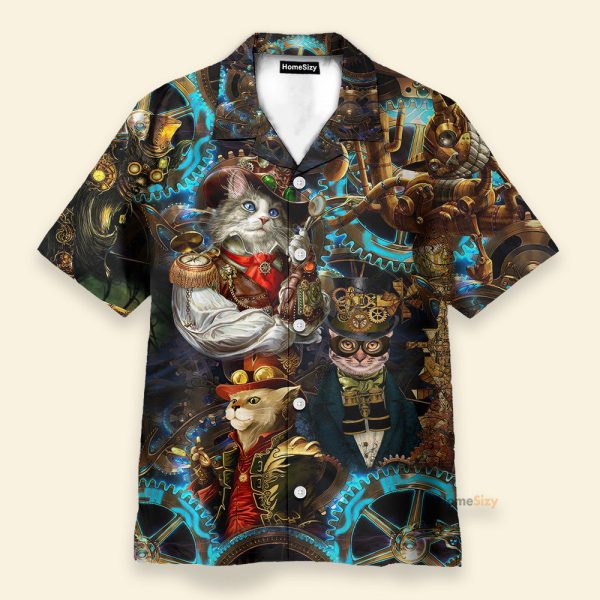Private Cats Vintage Men'S Button'S Up Shirts Hawaiian Shirt