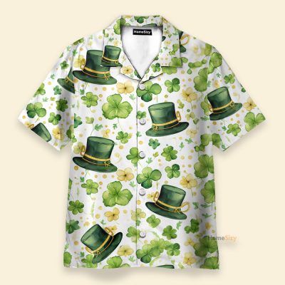 Irish Shamrock Hat St Patrick'S Day Hawaiian Shirt