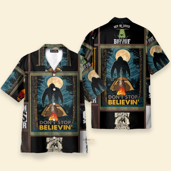 Bigfoot Hide And Seek Hawaiian Shirts