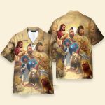 Jesus Lion Lamb Galaxy Vintage Art Hawaiian Shirt