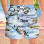 Planes Warbirds Ww2 Fighters Planes Hawaiian Shirt & Beach Shorts
