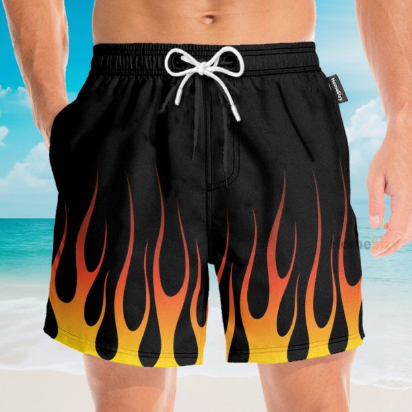 Hot Rod Flame Stencils Cosplay Costume Hawaiian Shirt & Beach Shorts