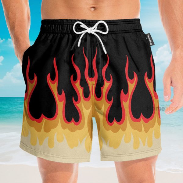 Fire Hot Rod Flames Cosplay Costume Hawaiian Shirt & Beach Shorts