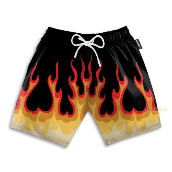 Fire Hot Rod Flames Cosplay Costume Hawaiian Shirt & Beach Shorts