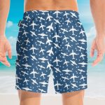 Blue And White Aeroplanes Hawaiian Shirt & Beach Shorts