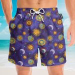 Sun And Moon Hippie Hawaiian Shirt & Beach Shorts