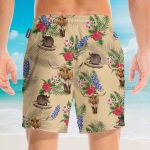 Tribal Armadillo And Longhorn Texas Pattern Hawaiian Shirt & Beach Shorts