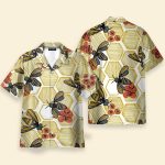Honey Bee Hexagon Hawaiian Shirt & Beach Shorts