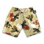Honey Bee Hexagon Hawaiian Shirt & Beach Shorts