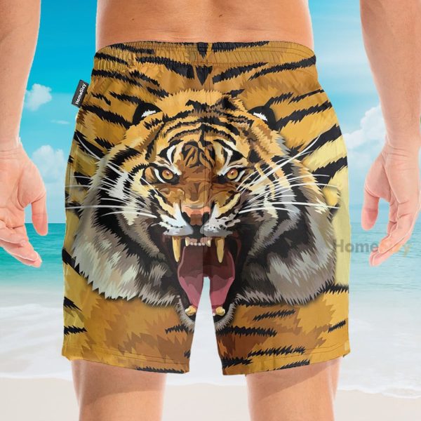 Tiger Roar Men'S Button'S Up Shirts Hawaiian Shirt & Beach Shorts