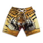 Tiger Roar Men'S Button'S Up Shirts Hawaiian Shirt & Beach Shorts