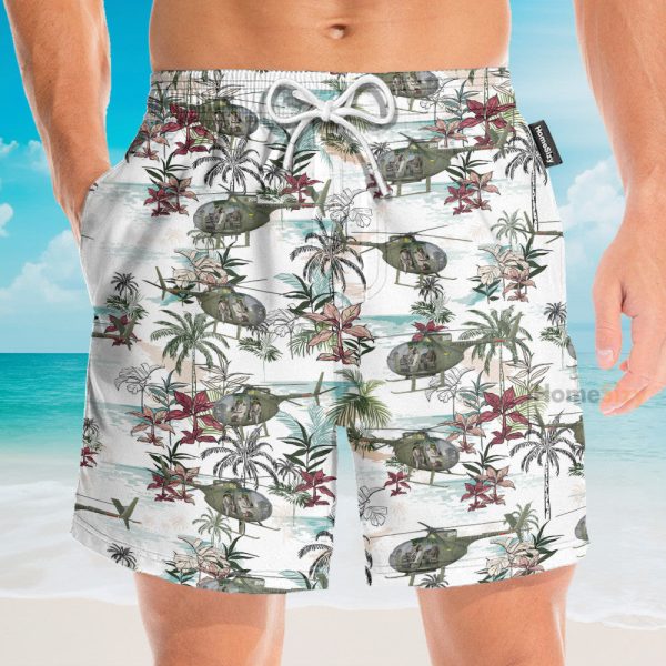 Us Army Hughes Oh Men'S Button'S Up Shirts Hawaiian Shirt & Beach Shorts