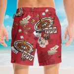 Casino Pattern Red Men'S Button'S Up Shirts Hawaiian Shirt & Beach Shorts