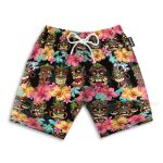 Aloha Summer Tiki Tiki Head Hawaiian Shirt & Beach Shorts
