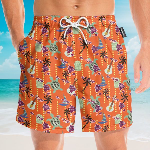 Tiki Tiki Turrtle And Ukulele Summer Hawaiian Shirt & Beach Shorts