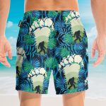 Bigfoot Footprint Men'S Button'S Up Shirts Hawaiian Shirt & Beach Shorts