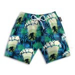 Bigfoot Footprint Men'S Button'S Up Shirts Hawaiian Shirt & Beach Shorts