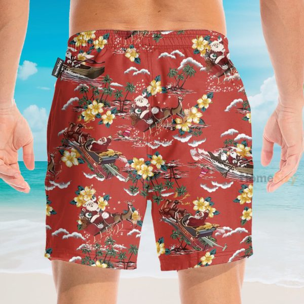 Christmas Santa Men'S Button'S Up Shirts Hawaiian Shirt & Beach Shorts
