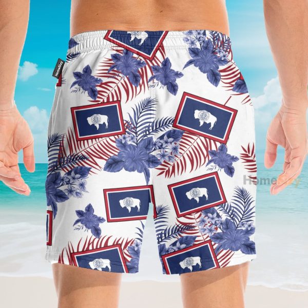 Wyoming Proud Men'S Button'S Up Shirts Hawaiian Shirt & Beach Shorts