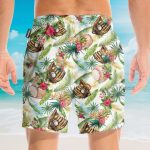 Baseball Tropical Men'S Button'S Up Shirts Hawaiian Shirt & Beach Shorts