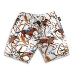 Horse Racing Red Men'S Button'S Up Shirts Hawaiian Shirt & Beach Shorts