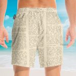 Bee Vintage Newspaper Pattern Hawaiian Shirt & Beach Shorts