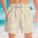Bee Vintage Newspaper Pattern Hawaiian Shirt & Beach Shorts