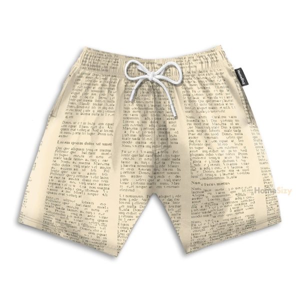 Bee Vintage Newspaper Pattern Hawaiian Shirt & Beach Shorts