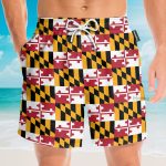 Maryland Flag Tropical Men'S Button'S Up Shirts Hawaiian Shirt & Beach Shorts Qt309623