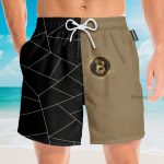 Golden Bitcoin Cryptocurrency Hawaiian Shirt & Beach Shorts