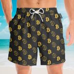 Seamless Bitcoin Men'S Button'S Up Shirts Hawaiian Shirt & Beach Shorts