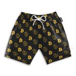 Seamless Bitcoin Men'S Button'S Up Shirts Hawaiian Shirt & Beach Shorts