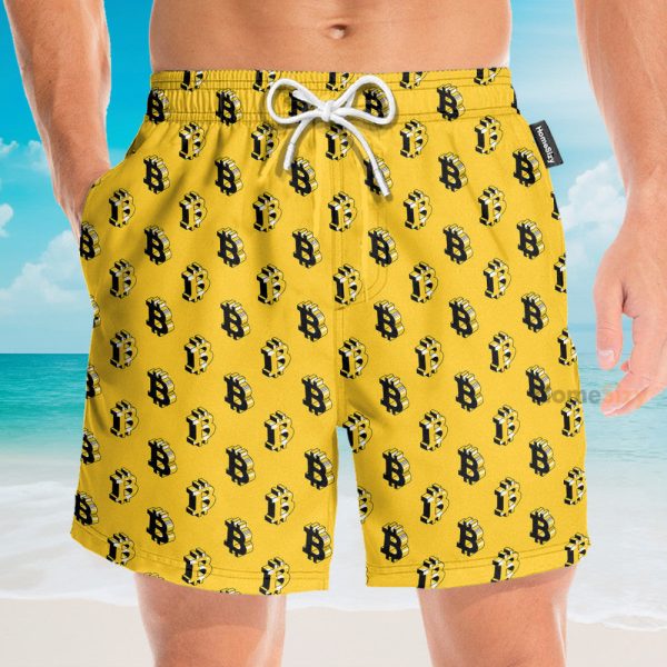Isometric Bitcoin Cryptocurrency Hawaiian Shirt & Beach Shorts Qt4111801