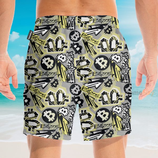 Bitcoin Doodle Funky Pattern Hawaiian Shirt & Beach Shorts