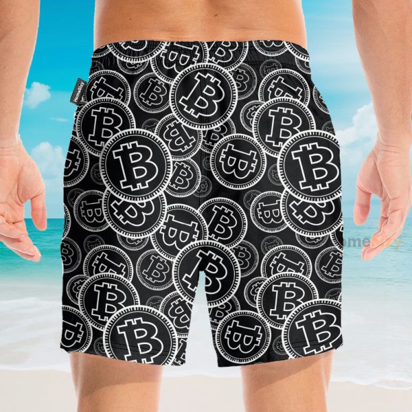 Digital Bitcoin Crypto Men'S Button'S Up Shirts Hawaiian Shirt & Beach Shorts