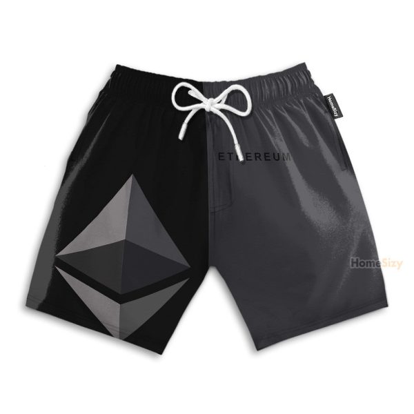 Gray And Black Ethereum Cryptocurrency Hawaiian Shirt & Beach Shorts