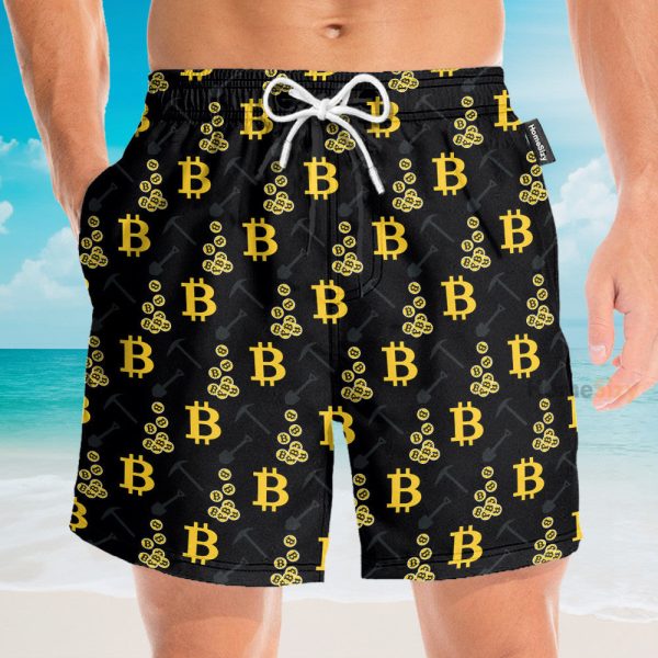 Cryptocurrency Bitcoin Miner Men'S Button'S Up Shirts Hawaiian Shirt & Beach Shorts