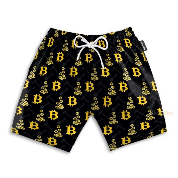Cryptocurrency Bitcoin Miner Men'S Button'S Up Shirts Hawaiian Shirt & Beach Shorts