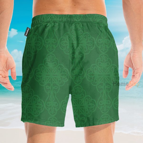 Firefighter Irish Braitre Thar Gach Ni Green Cross Axes Hawaiian Shirt & Beach Shorts