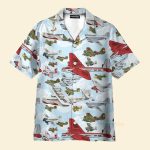 3D Aircraft Pattern Summer Hawaiian Shirt