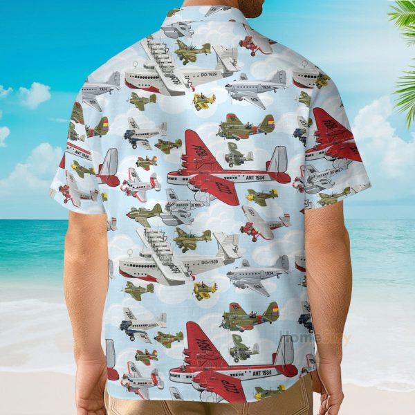 3D Aircraft Pattern Summer Hawaiian Shirt