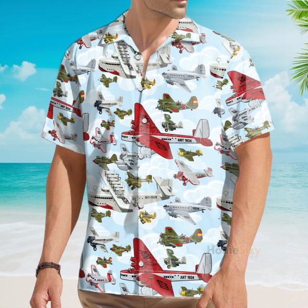 3D Aircraft Pattern Summer Hawaiian Shirt