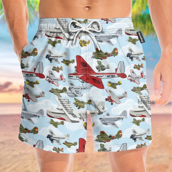 3D Aircraft Pattern Summer Hawaiian Shirt
