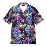Neon Bigfoot Retro 80S Vaporwave Sasquatch Hawaiian Shirt