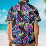 Neon Bigfoot Retro 80S Vaporwave Sasquatch Hawaiian Shirt