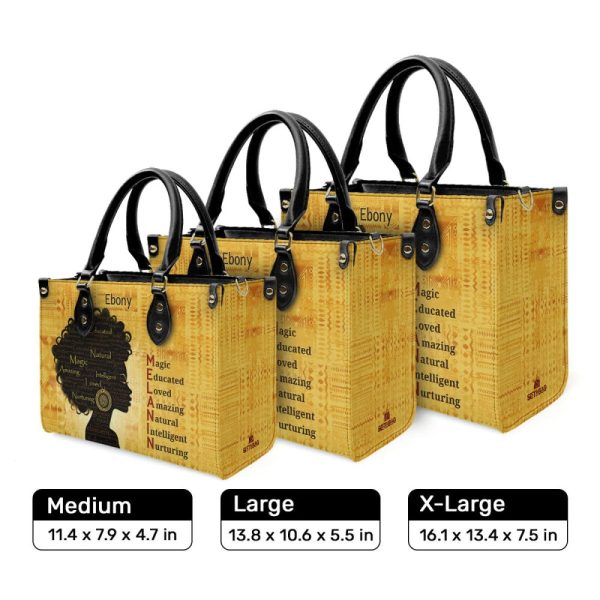 Melanin Meaning - Personalized Leather Handbag - Sb02A