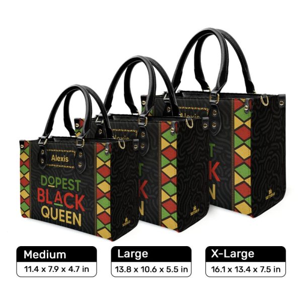 Dopest Black Queen - Personalized Leather Handbag Sb09